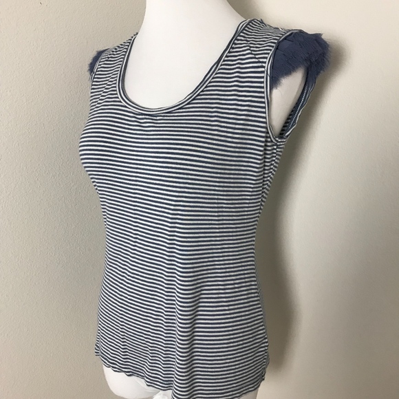 3/$20 She Said Striped Embellished Ruffle Top - Picture 3 of 4